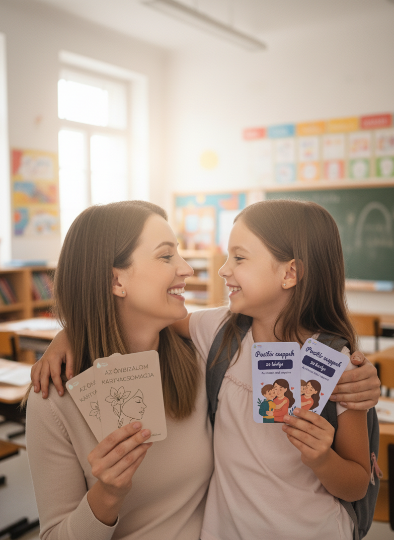 Összhangban csomag- Női önbizalom kártya és Pozitív üzenetek iskolás napokra csomag