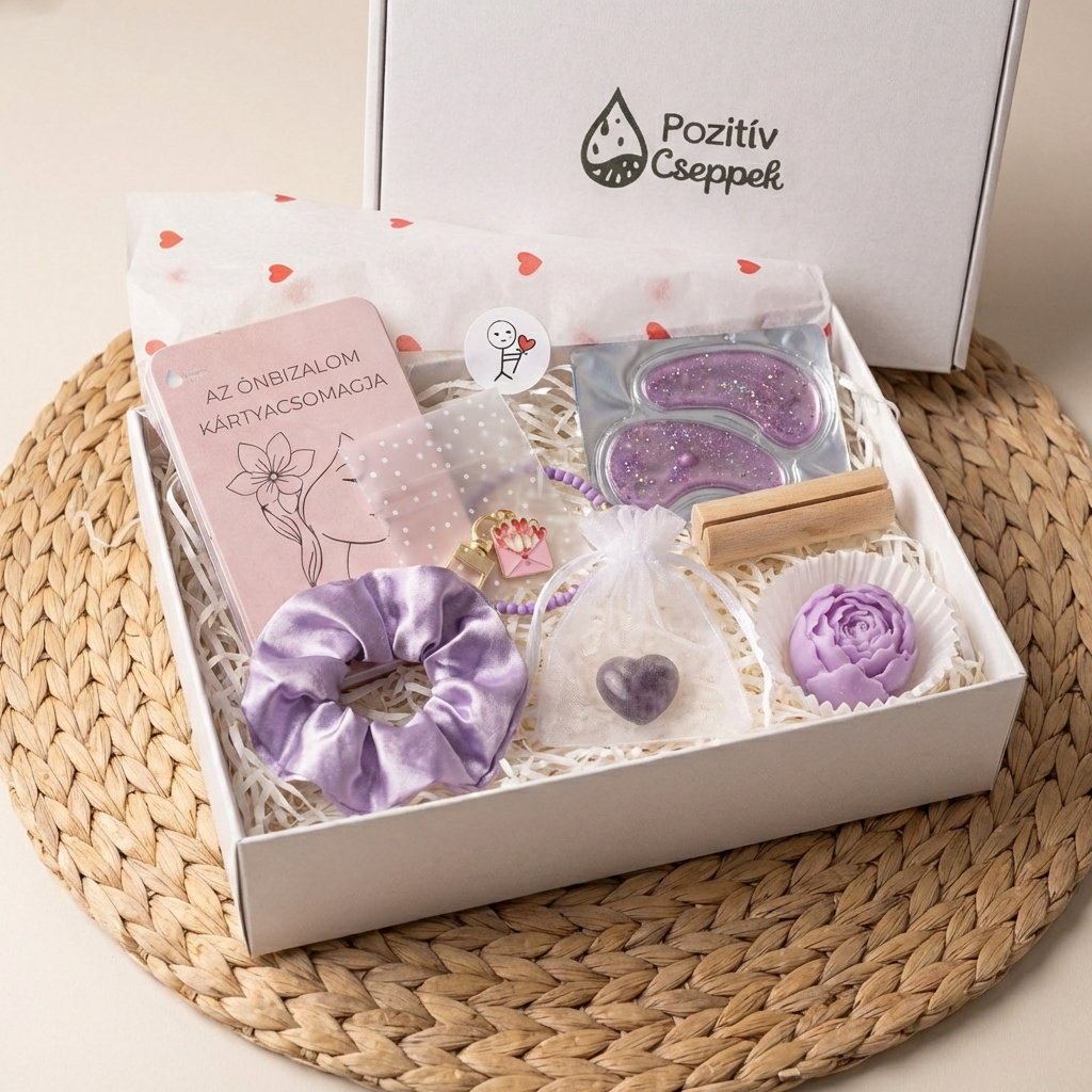 Nyugalom csomag - Valentin napi ajándék - Női önbizalom ajándékdoboz, díszcsomagolásban